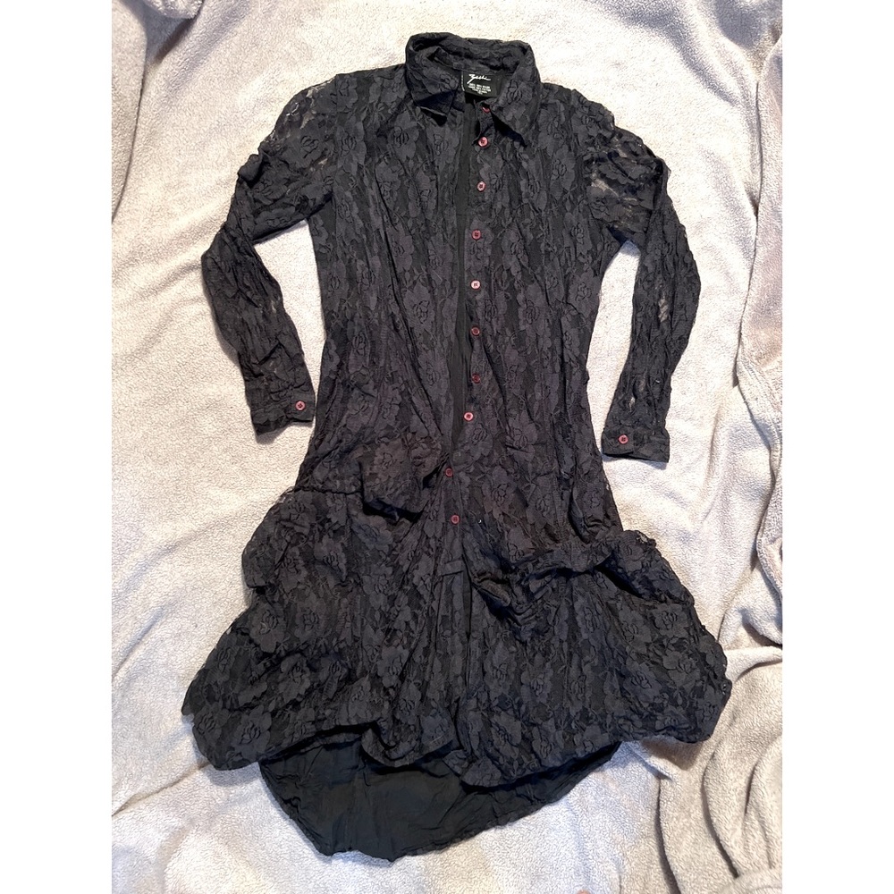 Vintage Lace Button-Up Dress